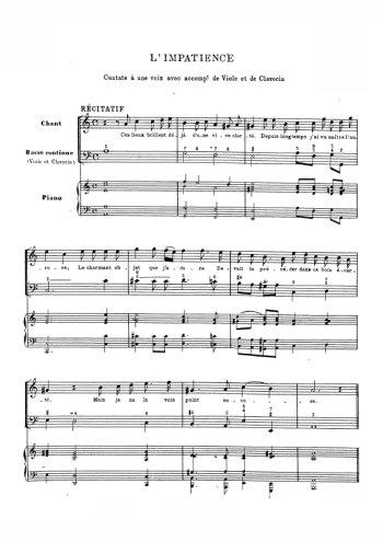 L'impatience, cantate a une voix